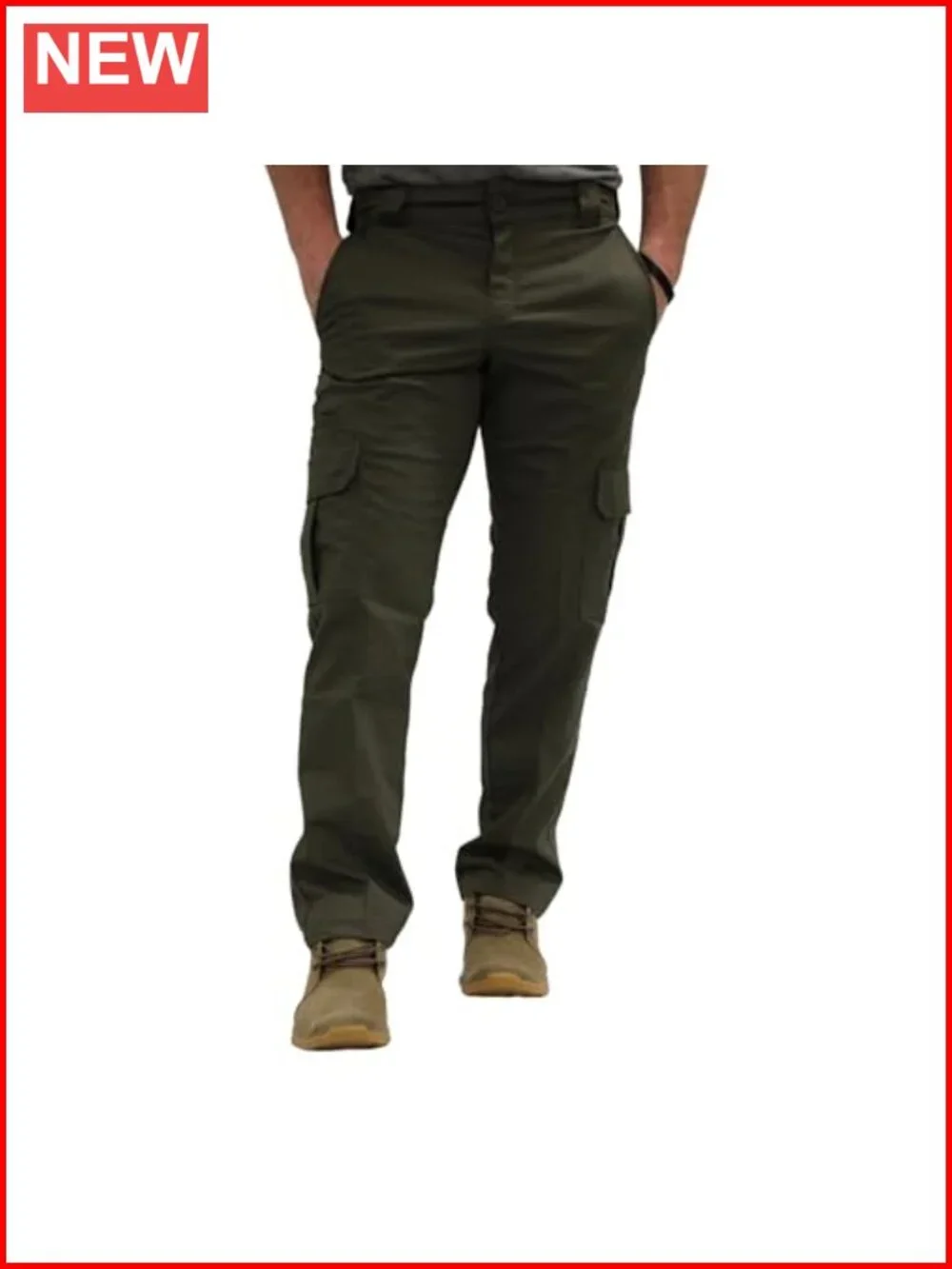 Slim Straight Cargo Pants with Utility Pockets